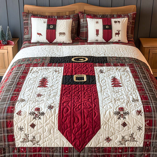 Christmas Tie 3-Piece Quilted Bedding Set NCU0NXD271