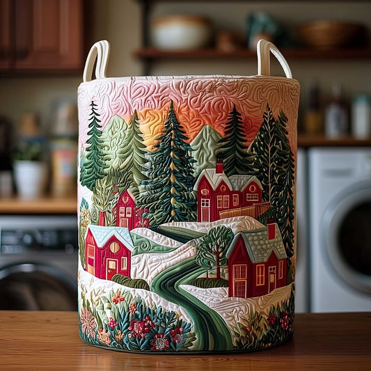 Christmas Town Quilted Laundry Basket NCU0HTT006
