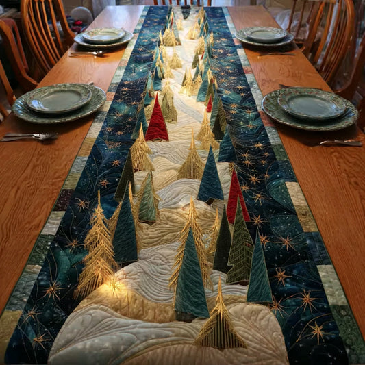 Christmas Tree Berry Quilted Table Runner NCU0HNH738