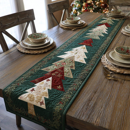 Christmas Tree Evergreen Quilted Table Runner NCU0HNH393