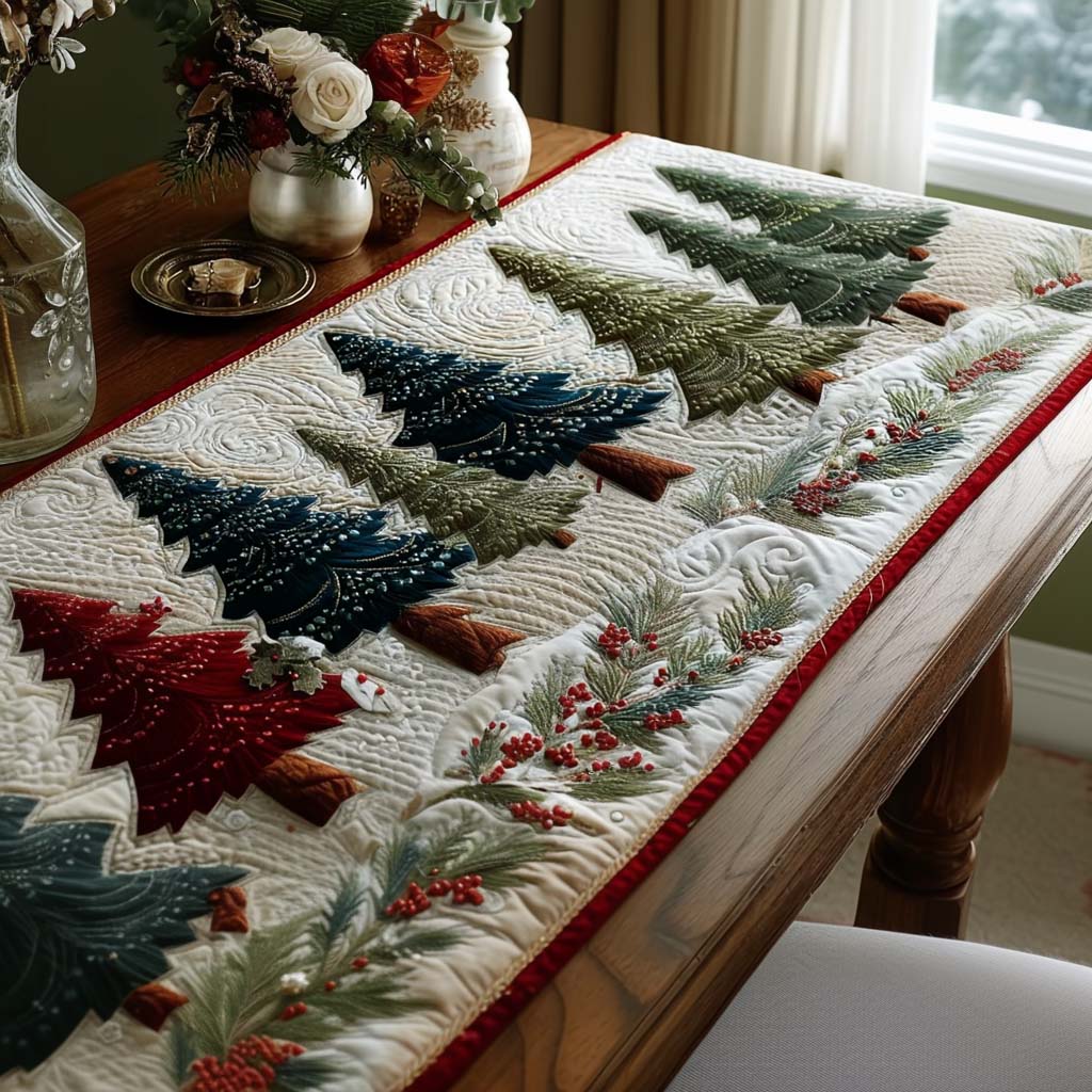 Christmas Tree Glow Quilted Table Runner NCU0NNT2580