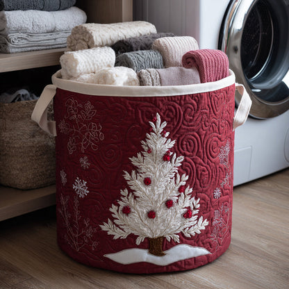 Christmas Tree Quilted Laundry Basket NCU0HNH072