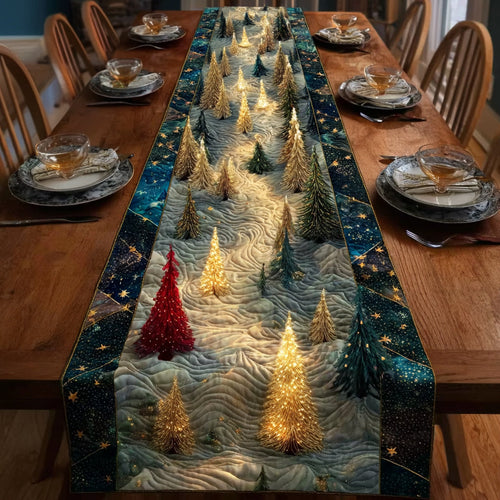 Christmas Tree Light Quilted Table Runner NCU0HNH740