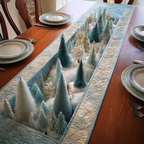 Christmas Tree Starfield Quilted Table Runner NCU0HNH742