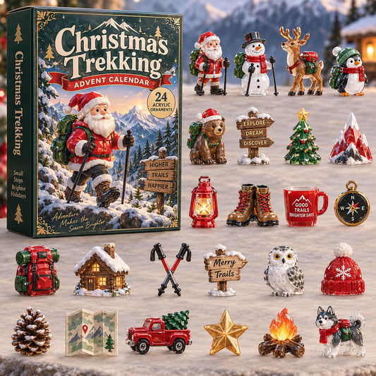 CHRISTMAS KICKOFF 40% OFF - Christmas Trekking Advent Calendar 2026 - 24-Day Festive Countdown, Acrylic Charms Blind Box - Gift For Trekking Lovers AC0NT266