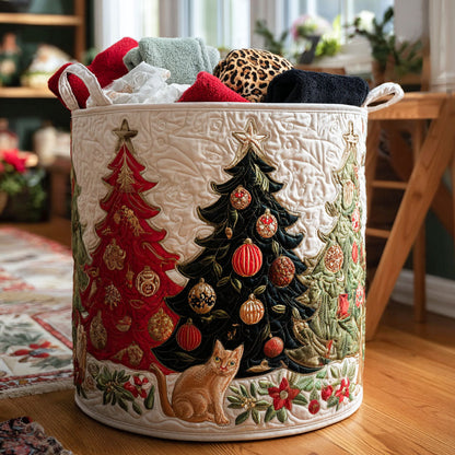 Christmas Whiskers Quilted Laundry Basket NCU0PTT1922