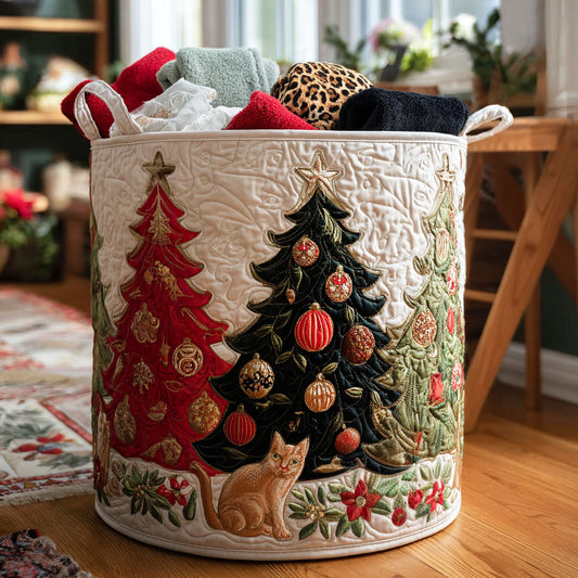 Christmas Whiskers Quilted Laundry Basket NCU0PTT1922