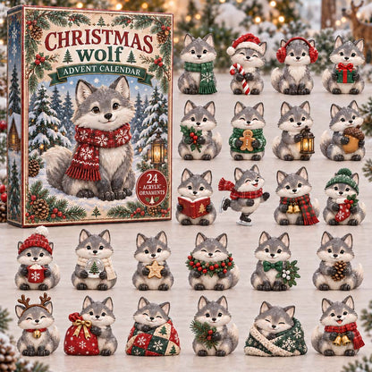 CHRISTMAS KICKOFF 40% OFF - Christmas Wolf Advent Calendar 2026 - 24-Day Festive Countdown, Acrylic Charms Blind Box - Gift For Family and Friends AC0HH018