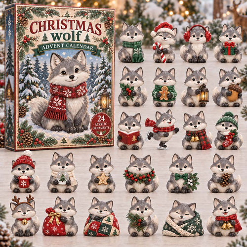 CHRISTMAS KICKOFF 40% OFF - Christmas Wolf Advent Calendar 2026 - 24-Day Festive Countdown, Acrylic Charms Blind Box - Gift For Family and Friends AC0HH018