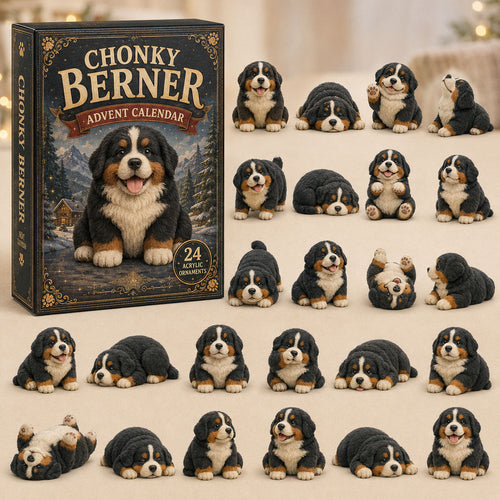 CHRISTMAS KICKOFF 40% OFF - Chubby Berner Advent Calendar 2026 - 24-Day Festive Countdown, Acrylic Charms Blind Box - Gift For Bernese Lovers AC0TM176