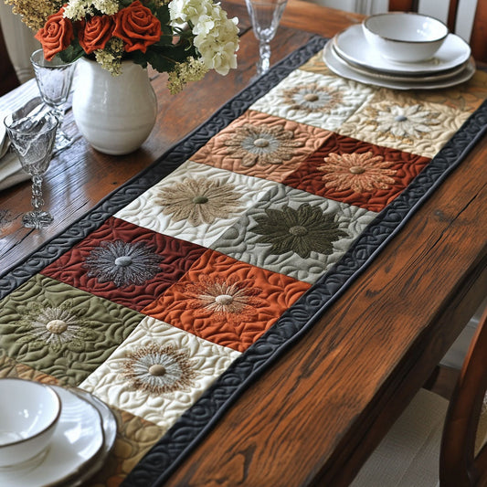 Circle of Flowers Quilted Table Runner NCU0PTT575