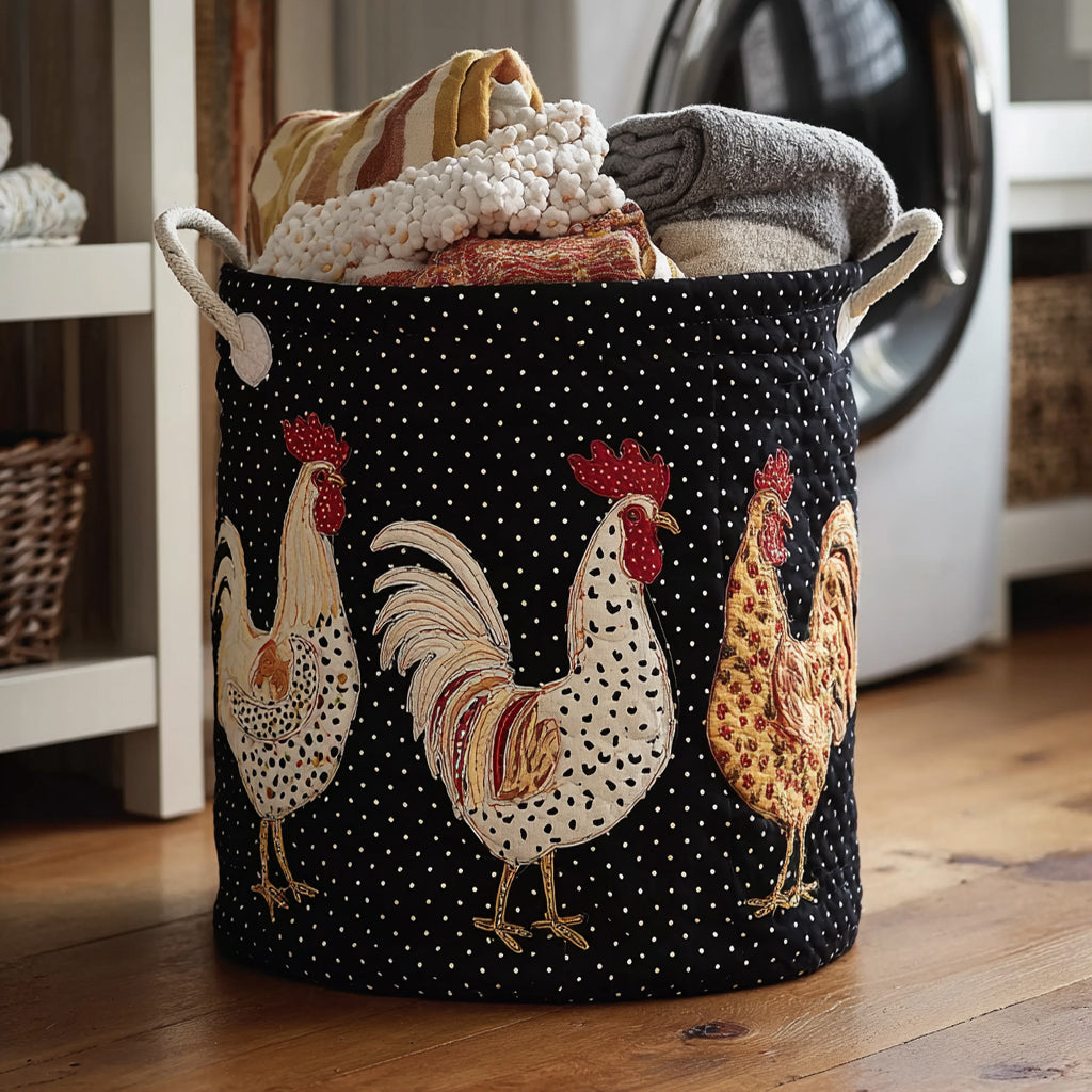 Classic Chicken Quilted Laundry Basket NCU0HNH821