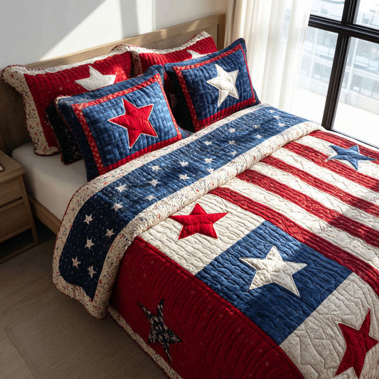 Classic Americana 3-Piece Quilted Bedding Set NCU0NTD1649