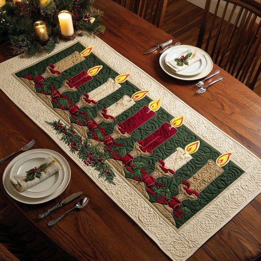 Classic Candle Scene Quilted Table Runner NCU0HNH406