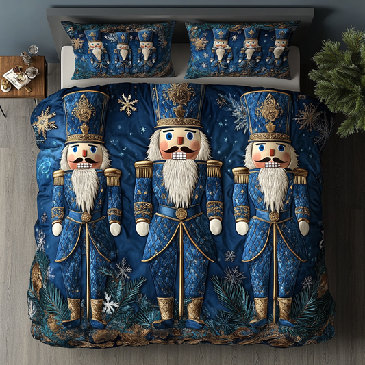 Classic Christmas Nutcracker 3-Piece Quilted Bedding Set NCU0DDK030