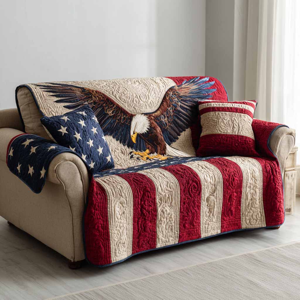 Classic Freedom Quilted Sofa Cover NCU0NXD1565