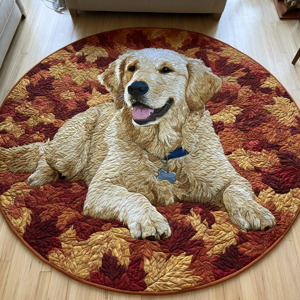 Classic Golden Retriever Quilted Round Mat NCU0HNH1198