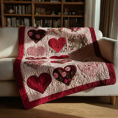 Classic Heart Charm Quilted Blanket NCU0DQQ0151