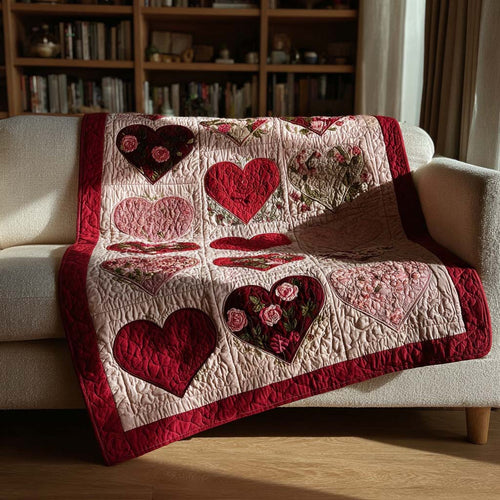 Classic Heart Charm Quilted Blanket NCU0DQQ0151