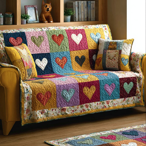 Classic Heart Quilted Sofa Cover NCU0NNT2859