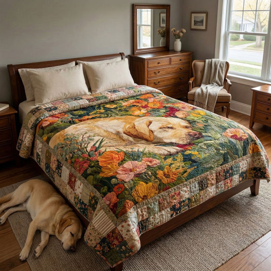 Classic Labrador Trio Quilted Blanket NCU0NNT3067