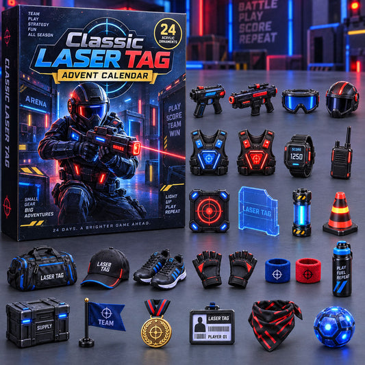CHRISTMAS KICKOFF 40% OFF - Classic Laser Tag Advent Calendar 2026 - 24-Day Festive Countdown, Acrylic Charms Blind Box - Gift For Laser Tag Lovers AC0NT352
