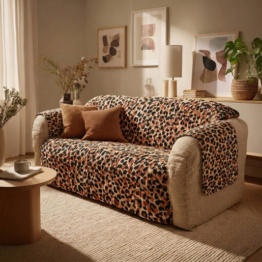 Classic Leopard Quilted Sofa Cover NCU0LDH721