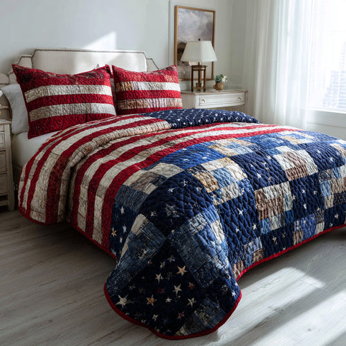 Classic Patchwork Pride 3-Piece Quilted Bedding Set NCU0PVL845