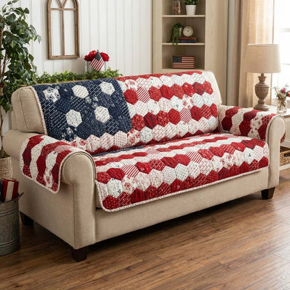 Classic Patriot Quilted Sofa Cover NCU0HNH949