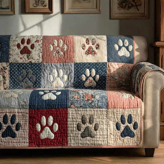Classic Pawprint Quilted Sofa Cover NCU0LDH367