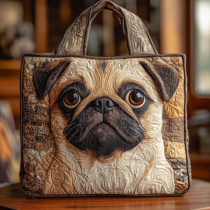 Classic Pug Portrait Quilted Tote Bag NCU0NXD768