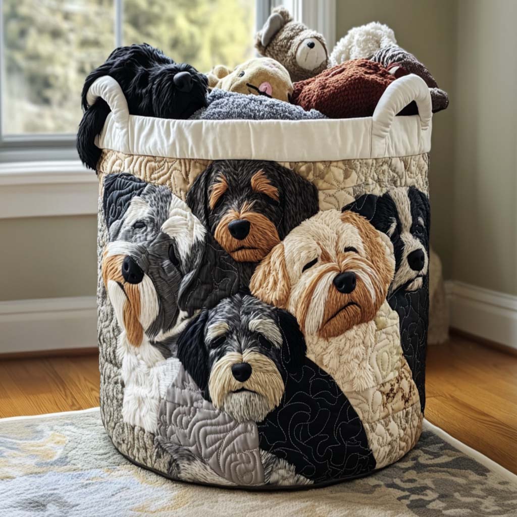 Classic Schnauzer Quilted Laundry Basket NCU0NNT1687