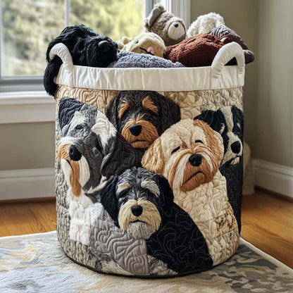 Classic Schnauzer Quilted Laundry Basket NCU0NNT1687