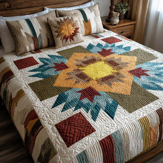 Classic Star Path 3-Piece Quilted Bedding Set NCU0DQQ0336