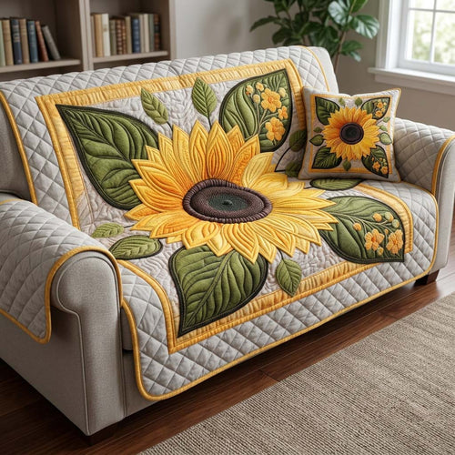Classic Sunflower Quilted Sofa Cover NCU0DQQ0802