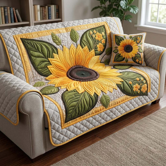 Classic Sunflower Quilted Sofa Cover NCU0DQQ0802