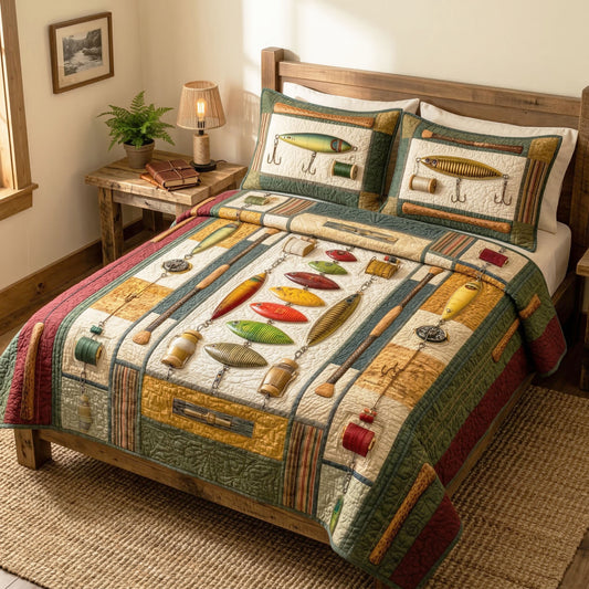 Classic Tackle 3-Piece Quilted Bedding Set NCU0NTD1785