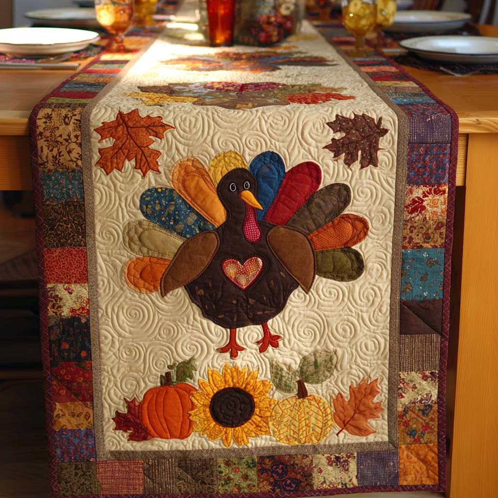 Classic Turkey Quilted Table Runner NCU0NNT1876
