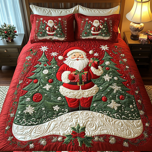 Claus Christmas Delight Quilted Bedding Set NCU0DV1745