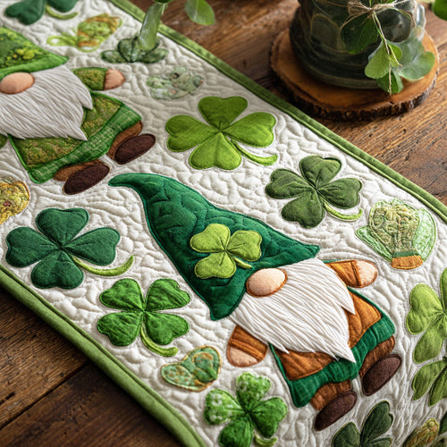Clover Gnome Quilted Table Runner NCU0NTD1350
