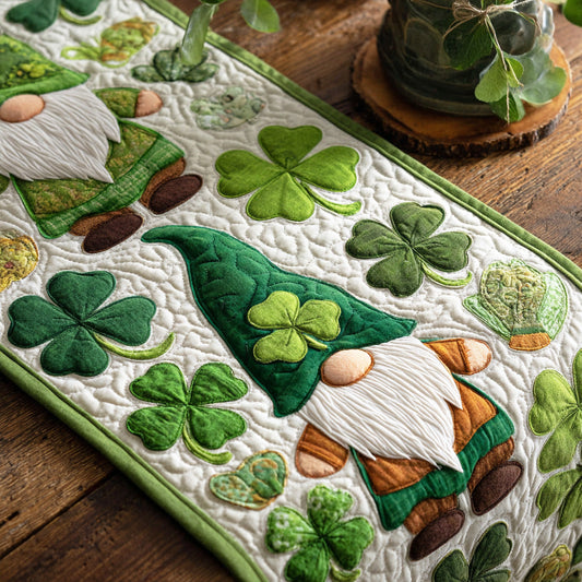 Clover Gnome Quilted Table Runner NCU0NTD1350