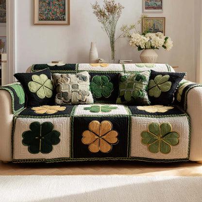 Clover Medley Quilted Sofa Cover NCU0NXD1365