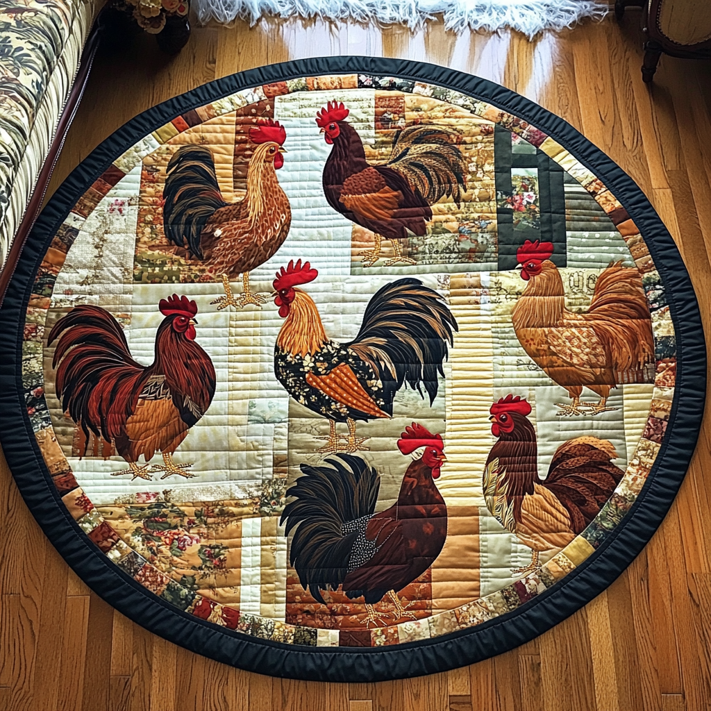 Cluck Delight Quilted Round Mat NCU0TL1410