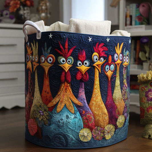 Cluckin Colors Quilted Laundry Basket NCU0PTT1656