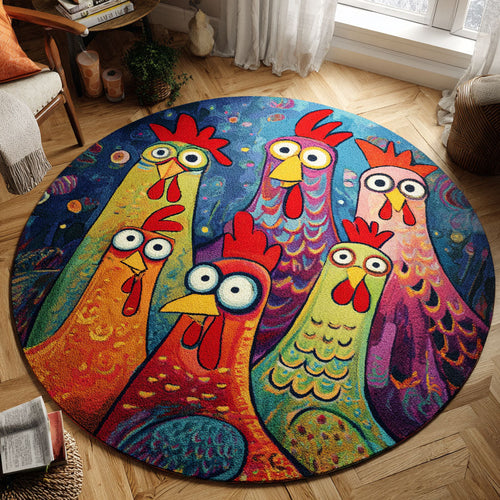 Cluckin Colors Round Carpet NCU0PT9861