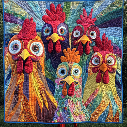 Cluckin Crazy Quilted Blanket NCU0DV1932