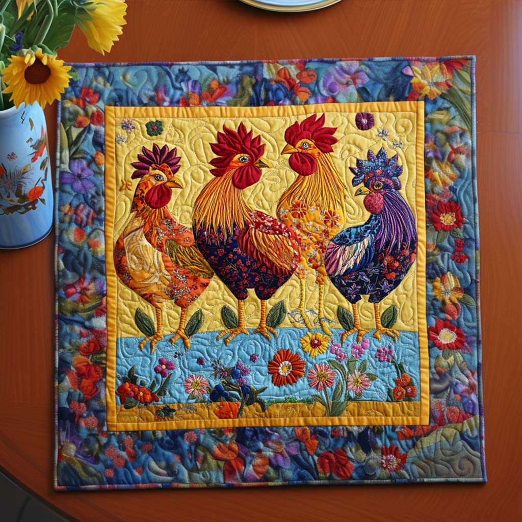 Clucky Cottage Quilted Table Topper NCU0NNT1085