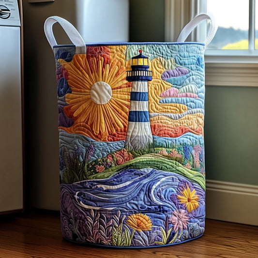 Coastal Light Quilted Laundry Basket NCU0DV745