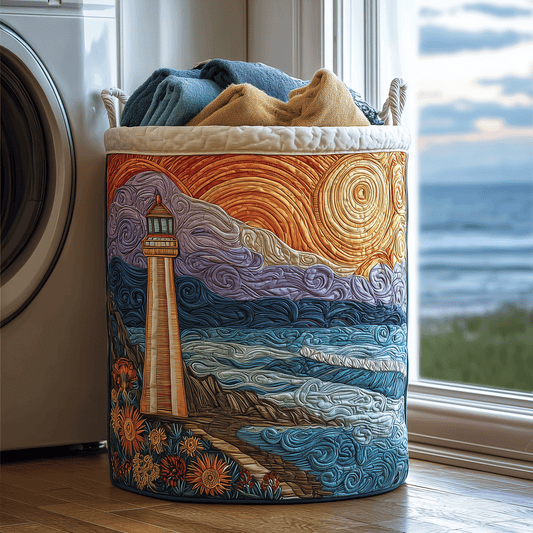 Coastal Beacon Quilted Laundry Basket NCU0TH2916