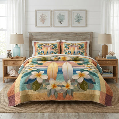 Coastal Bloom 3-Piece Quilted Bedding Set NCU0DQQ0818